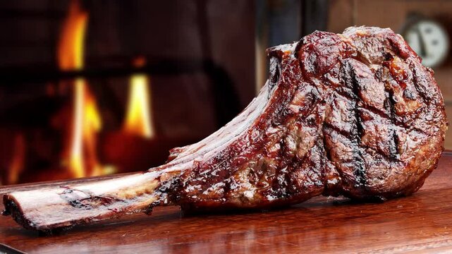 Grilled tomahawk steak