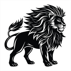 lion silhouette vector style