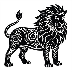 Fototapeta premium lion silhouette vector style