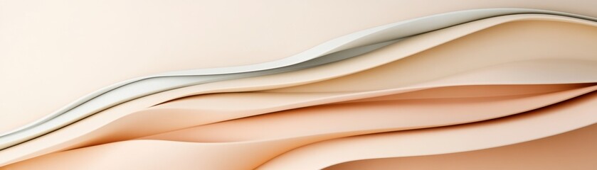 Obraz premium Soft, wavy lines in muted tones create an elegant, abstract composition, evoking a sense of calmness and fluidity.