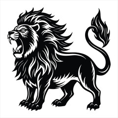 Obraz premium lion silhouette vector style