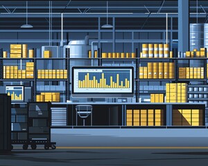 Inventory optimization stock planning concept. Demand forecasting, predictive analytics, flat design illustration