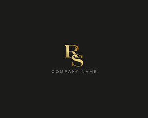 RS Golden Latter Logo Design