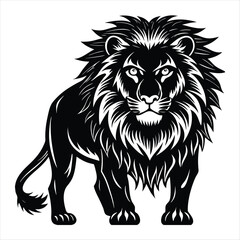 lion silhouette vector style