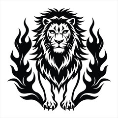 lion silhouette vector style
