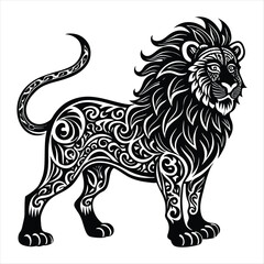 lion silhouette vector style