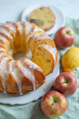 Summer Bundt Cake with Topped with Sugar Glaze