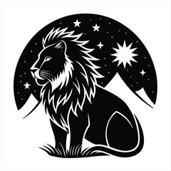 lion silhouette vector style