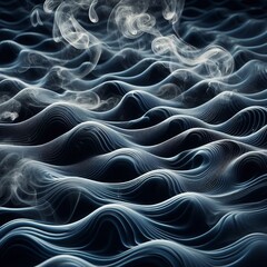 Obraz premium Wavy Ripples Close up of smoke drops with wavy ripples creating