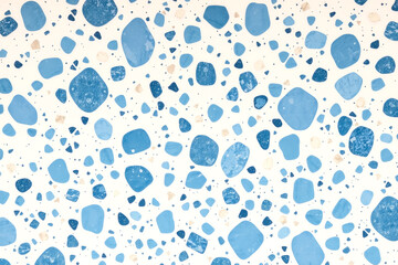 Fototapeta premium Terrazzo Background of bright blue pebbles on white. Structural and textural pattern.