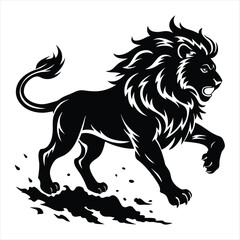 lion silhouette vector style