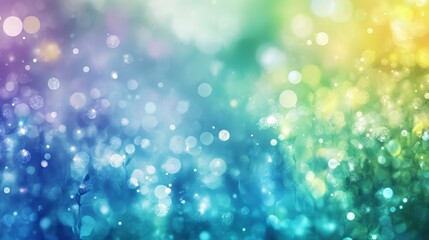 Obraz premium A captivating tapestry of blue, green, yellow, and purple hues swirls in an abstract dreamscape, offering a vibrant, soft embrace to the viewer's eye