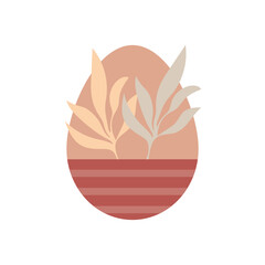 minimalistic geometric easter egg with geometric shape elements. Modern boho contemporary creative trendy abstract templates vector illustration.