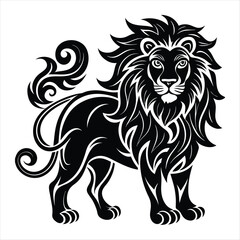 Fototapeta premium lion silhouette vector style