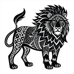 lion silhouette vector style