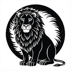 lion silhouette vector style