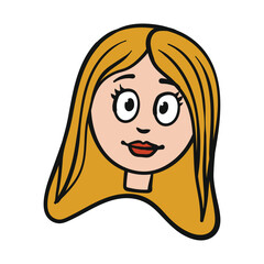 Blonde girl women's day doodle illustration hand drawn