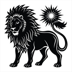 Obraz premium lion silhouette vector style