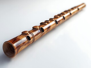 Naklejka premium there is a wooden flute with holes in the middle of it