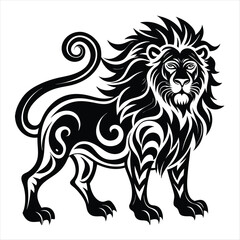 lion silhouette vector style