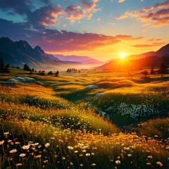 Fototapeta premium Generated image - a morning scene