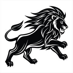 lion silhouette vector style