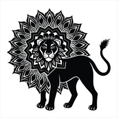 lion silhouette vector style