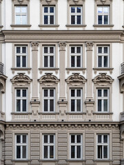 Elegant Facade of a Classic European Building Showcasing Traditional Architecture