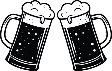 Beer Mug, Silhouette, Vector Design