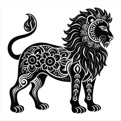 lion silhouette vector style