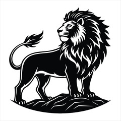 lion silhouette vector style
