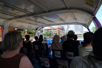 MELAKA, MALAYSIA - May 5, 2024 :  View of the World Heritage city of Melaka from the water