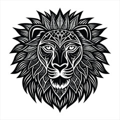 lion silhouette vector style