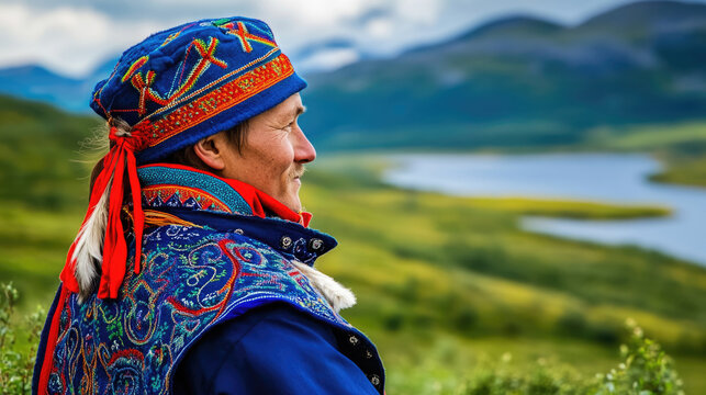 Sami reindeer herder from Scandinavia