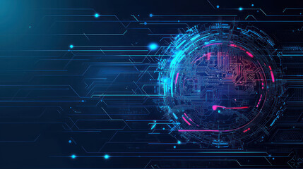 Futuristic digital globe with circuit patterns and glowing lines, symbolizing technology and innovation