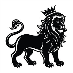 lion silhouette vector style