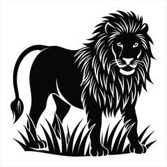 lion silhouette vector style