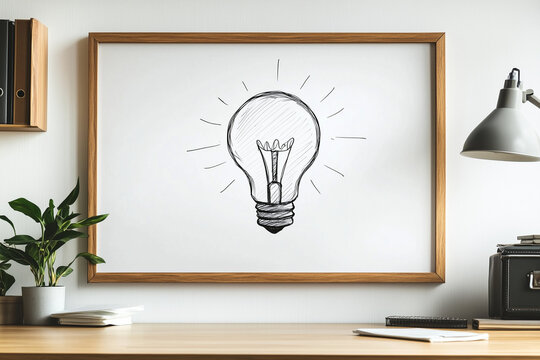 Thinking outside the box with a lightbulb - Powered by Adobe
