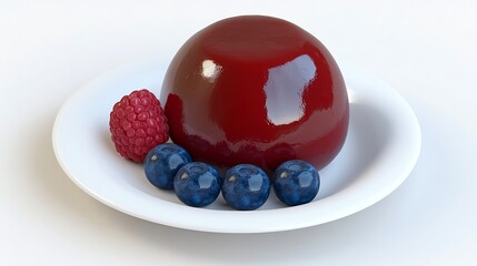 Fresh Berries with Blueberries and Raspberries on White Plate