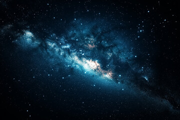 Fototapeta premium Breathtaking Deep Space View of a Glowing Galactic Nebula With Stars and Cosmic Dust in the Universe. Generative AI