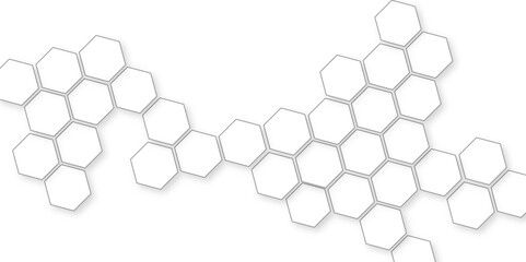 Obraz premium Abstract background with white or gray hexagon, chic and modern marble hexagon pattern, shiny black background ideas for your design banners, seamless pattern of black hexagon grid line.