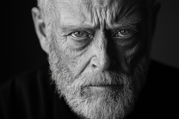 Obraz premium black and white portrait of an old man