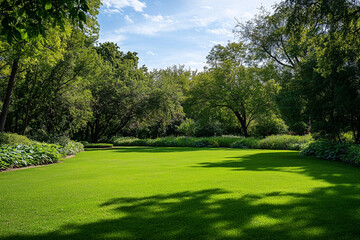 Fototapeta premium a clearing with lush green grass