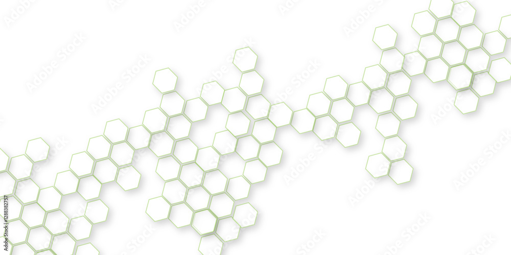 Fototapete hexagonal pattern background, bright hexagon wallpaper or background , with white and black lines 3d