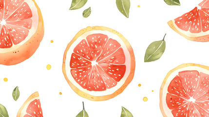 Fresh orange watercolor pattern, Generative AI