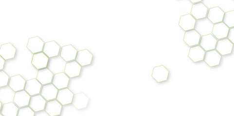 Abstract background with hexagon modern polygonal pattern, geometric mesh cell texture modern futuristic wallpaper, seamless pattern of white hexagon grid line, futuristic nature background.