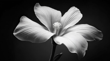 Monochrome Orchid: A captivating monochrome photograph unveils the delicate beauty of a blooming orchid. The composition highlights intricate details and textures against a dark backdrop.