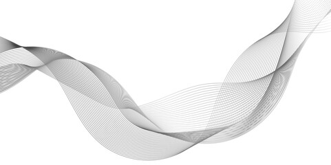 Abstract black wave line banner template, abstract vector modern background with grey wavy lines and particles, abstract white gradient background with waves lines.
