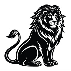 Naklejka premium lion silhouette vector style
