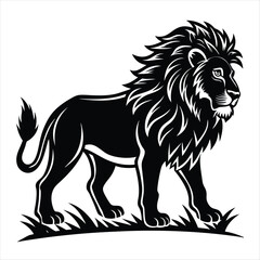 lion silhouette vector style